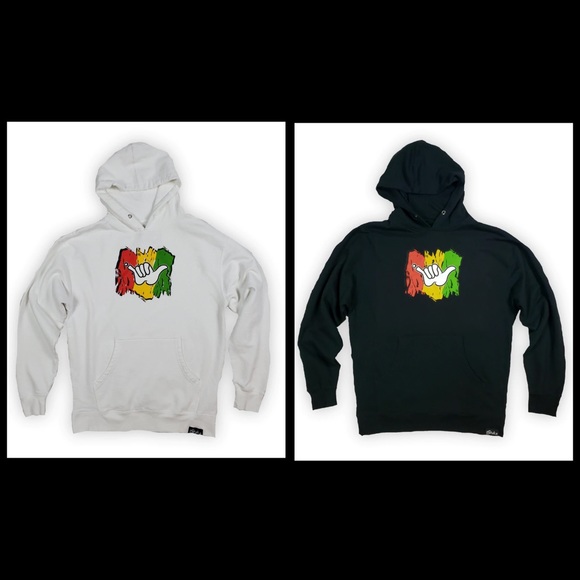 WHITE RASTA HOODIE - Picture 2 of 3